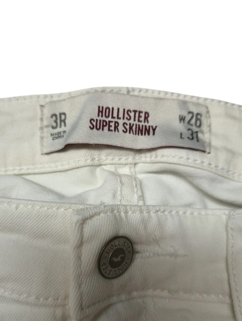 Hollister  White Super Skinny Jeans Size 3
